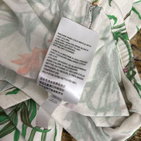 ANTHROPOLOGIE Cascais Tropical Floral Bird Off The Shoulder Puff Sleeve Top XS - Picture 9 of 12